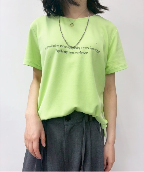 MIDVEIN(ミッドヴェイン)の「studs logo Tshirt(Tシャツ/カットソー・レディース・ブラック/ホワイト/レッド/ライム・FREE)」の3枚目の写真