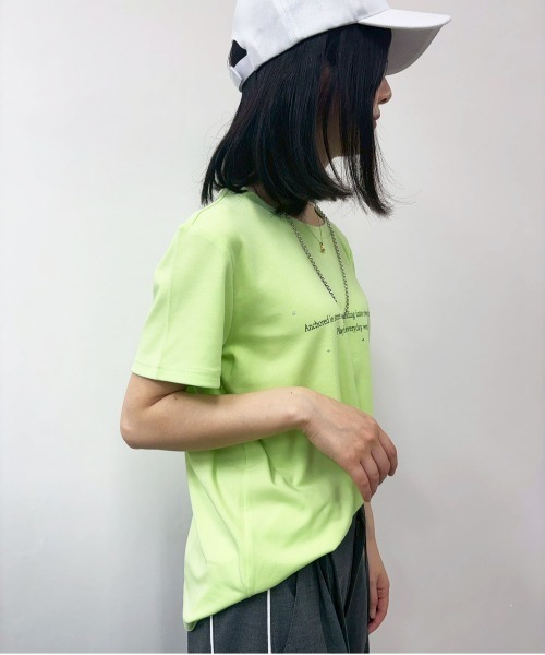 MIDVEIN(ミッドヴェイン)の「studs logo Tshirt(Tシャツ/カットソー・レディース・ブラック/ホワイト/レッド/ライム・FREE)」の9枚目の写真