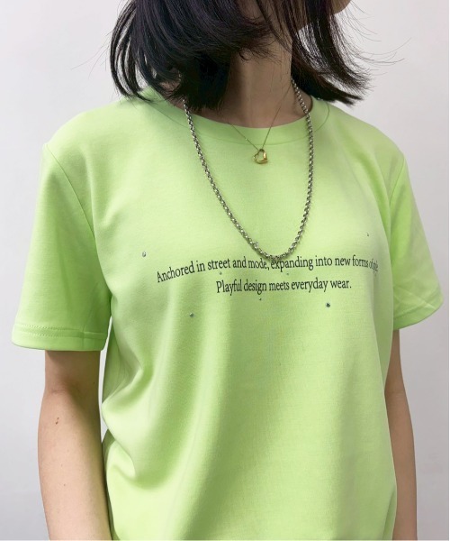MIDVEIN(ミッドヴェイン)の「studs logo Tshirt(Tシャツ/カットソー・レディース・ブラック/ホワイト/レッド/ライム・FREE)」の11枚目の写真