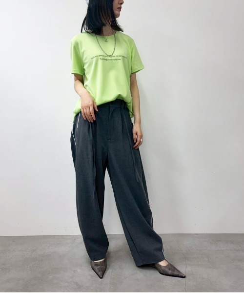 MIDVEIN(ミッドヴェイン)の「studs logo Tshirt(Tシャツ/カットソー・レディース・ブラック/ホワイト/レッド/ライム・FREE)」の14枚目の写真