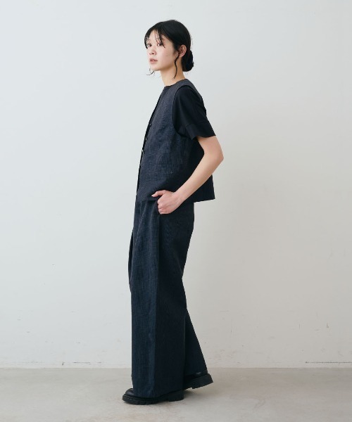 THREE FIFTY STANDARD(スリーフィフティースタンダード)の「THREE FIFTY STANDARD 小谷実由さんと作ったセットアップで使えるチェックジレ〈ダークチャコール〉(ベスト・レディース・チャコール・L/M)」の6枚目の写真