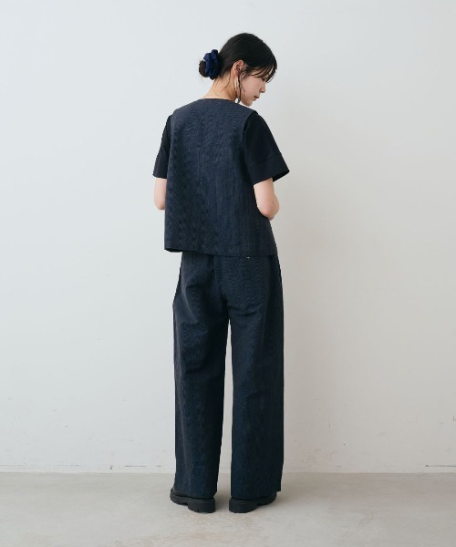 THREE FIFTY STANDARD(スリーフィフティースタンダード)の「THREE FIFTY STANDARD 小谷実由さんと作ったセットアップで使えるチェックジレ〈ダークチャコール〉(ベスト・レディース・チャコール・L/M)」の7枚目の写真