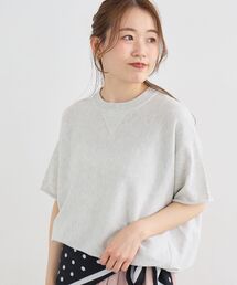 le.coeur blanc | スウェットライクハーフスリーブニット(ニット/セーター)