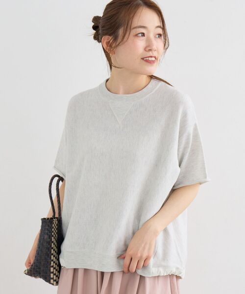 le.coeur blanc(ルクールブラン)の「スウェットライクハーフスリーブニット(ニット/セーター・レディース・チャコールグレー/ライトグレー・38)」の22枚目の写真