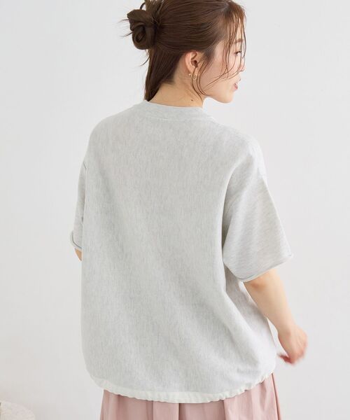 le.coeur blanc(ルクールブラン)の「スウェットライクハーフスリーブニット(ニット/セーター・レディース・チャコールグレー/ライトグレー・38)」の20枚目の写真