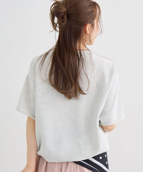 le.coeur blanc(ルクールブラン)の「スウェットライクハーフスリーブニット(ニット/セーター・レディース・チャコールグレー/ライトグレー・38)」の16枚目の写真