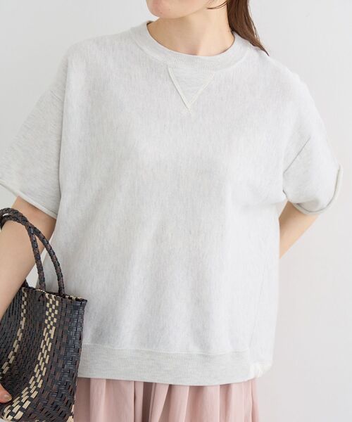 le.coeur blanc(ルクールブラン)の「スウェットライクハーフスリーブニット(ニット/セーター・レディース・チャコールグレー/ライトグレー・38)」の15枚目の写真