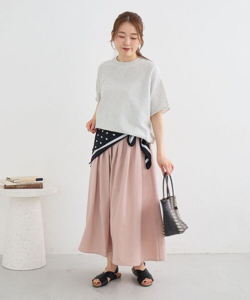 le.coeur blanc(ルクールブラン)の「スウェットライクハーフスリーブニット(ニット/セーター・レディース・チャコールグレー/ライトグレー・38)」の12枚目の写真