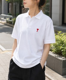 【AMI PARIS】アミ パリス Small Heart Polo Shirt ワンポイント ロゴ ポロシャツ