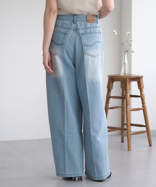raffime（ラフィミー）の「【Raffime】レースドッキングデニム（デニムパンツ・レディース・ライトブルー/ブラック・LARGE/SMALL/MEDIUM）」の16枚目の写真