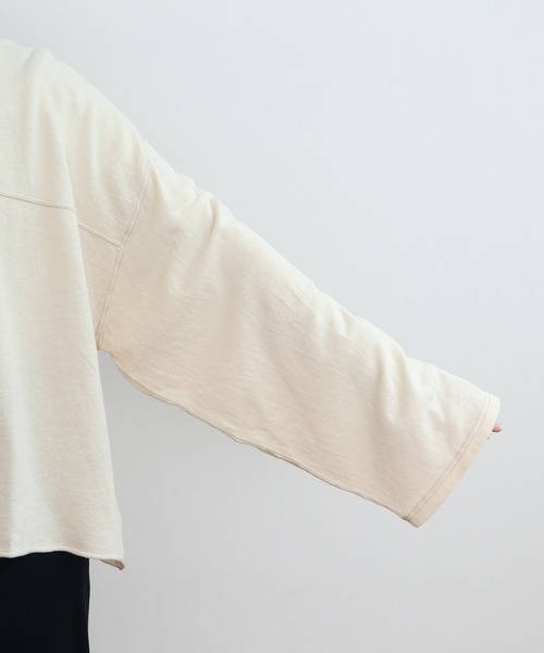 PAR ICI(パーリッシィ)の「製品染め ガーゼ裏毛切り替えプルオーバー(Tシャツ/カットソー・レディース・オレンジ/アイボリー/グレー・FREE)」の20枚目の写真