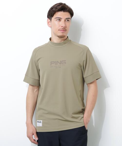 PING（ピン）の「【PING APPAREL】テラカノコ半袖ハイネックシャツ（Tシャツ/カットソー・メンズ・ブラック/イエロー/ベージュ/ホワイト・LL/M/S/LL1/L）」の3枚目の写真