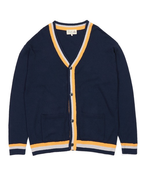 The DUFFER of ST.GEORGE(ザダファーオブセントジョージ)の「BOUCLE KNIT V-NECK CARDIGAN:ブークレーニット サマーカーディガン / 冷房対策 / 日除け / 羽織り / 涼感ニット(カーディガン/ボレロ・メンズ・ブラック/ネイビー・X-LARGE/LARGE/MEDIUM)」の10枚目の写真