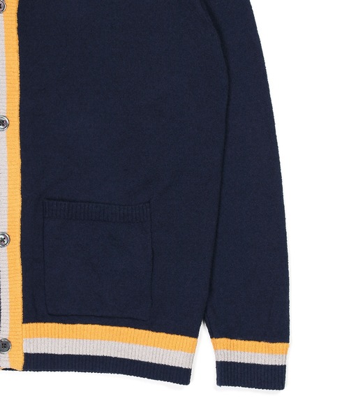 The DUFFER of ST.GEORGE(ザダファーオブセントジョージ)の「BOUCLE KNIT V-NECK CARDIGAN:ブークレーニット サマーカーディガン / 冷房対策 / 日除け / 羽織り / 涼感ニット(カーディガン/ボレロ・メンズ・ブラック/ネイビー・X-LARGE/LARGE/MEDIUM)」の13枚目の写真