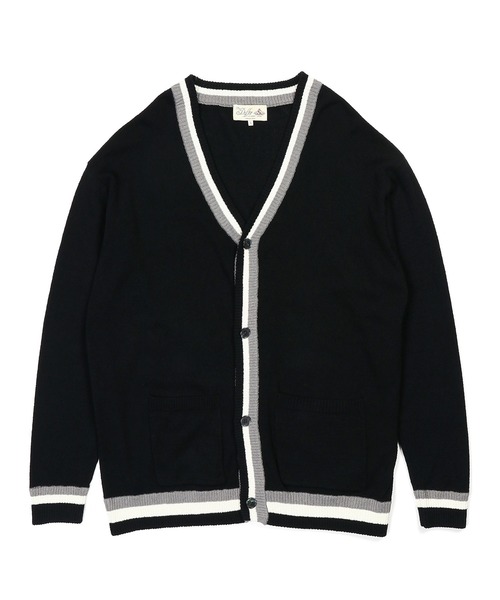 The DUFFER of ST.GEORGE(ザダファーオブセントジョージ)の「BOUCLE KNIT V-NECK CARDIGAN:ブークレーニット サマーカーディガン / 冷房対策 / 日除け / 羽織り / 涼感ニット(カーディガン/ボレロ・メンズ・ブラック/ネイビー・X-LARGE/LARGE/MEDIUM)」の9枚目の写真