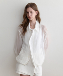 summer button kara blouson (white)
