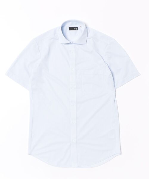 TAKA-Q(タカキュー)の「ワイシャツ メンズ ストレッチ 吸水速乾 ノンアイロン カッタウェイ 半袖 ビジネス ドレス NEWスタンダードフィット(ビジネスシャツ・メンズ・サックスブルー・MEDIUM/LARGE/X-LARGE/3L/S)」の2枚目の写真