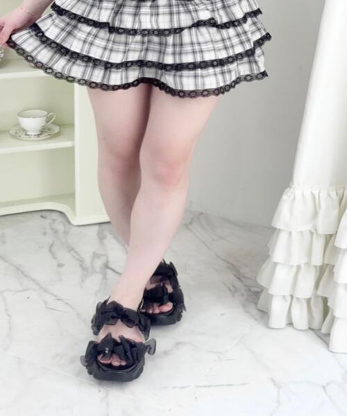 cs T&P(シーエスティーアンドピー)の「厚底シアーリボン軽量サンダル(サンダル・レディース・アイボリー/ブラック・S/M/L/LL)」の18枚目の写真