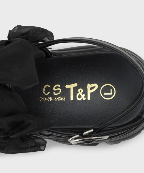 cs T&P(シーエスティーアンドピー)の「厚底シアーリボン軽量サンダル(サンダル・レディース・アイボリー/ブラック・S/M/L/LL)」の13枚目の写真