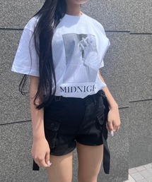 フォトモノクロデザイン半袖Tシャツ
