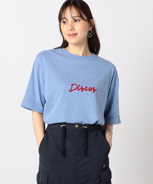 DISCUS（ディスカス）の「【DISCUS別注】袖ロールアップバックプリントTシャツ（Tシャツ/カットソー・レディース・ブルー/チャコールグレー/ホワイト/ブラック・FREE）」の12枚目の写真