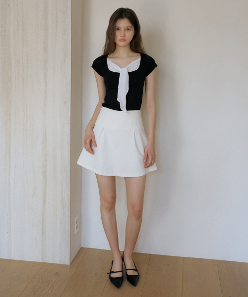 REORG(リオルグ)の「WA TIE SQUARE NECK T-SHIRT BLACK(Tシャツ/カットソー・レディース・その他・FREE)」の2枚目の写真