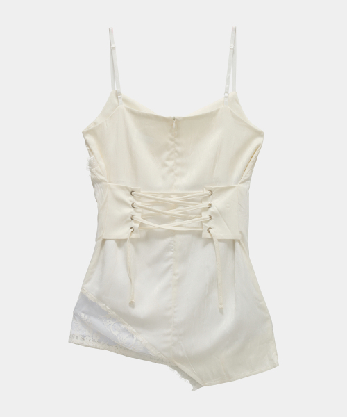 ETRE AU SOMMET(エトレオソメ)の「Double Layer Lace Back Corset Slip (Ivory)(ワンピース・レディース・アイボリー・FREE)」の8枚目の写真