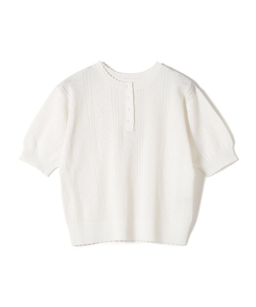 SHIPS(シップス)の「【WEB限定】〈手洗い可能〉ペーパー ヘンリーネック アイレット ニット(ニット/セーター・レディース・サックスブルー/ライトホワイト/ダークグレー・ONE SIZE)」の20枚目の写真