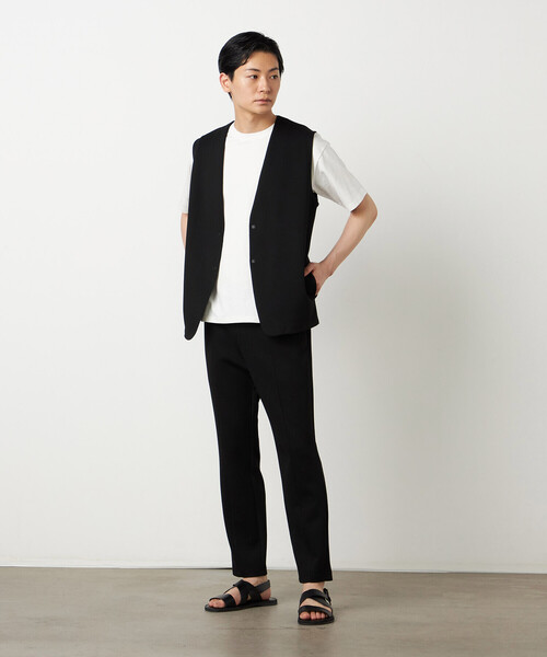COMME CA ISM(コムサイズム)の「【セットアップ対応】ダンボールニット テーパードパンツ(スラックス・メンズ・ブラック/チャコール・SMALL/MEDIUM/LARGE)」の3枚目の写真