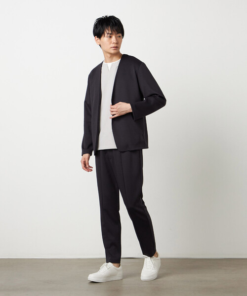 COMME CA ISM(コムサイズム)の「【セットアップ対応】ダンボールニット テーパードパンツ(スラックス・メンズ・ブラック/チャコール・SMALL/MEDIUM/LARGE)」の7枚目の写真