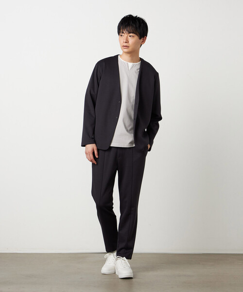 COMME CA ISM(コムサイズム)の「【セットアップ対応】ダンボールニット テーパードパンツ(スラックス・メンズ・ブラック/チャコール・SMALL/MEDIUM/LARGE)」の8枚目の写真