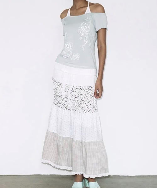 FANCY CLUB(ファンシークラブ)の「【FANCY CLUB】ROSY HALTER OFF-SHOULDER TOP / 【ファンシークラブ】ロージーホルターオフショルダーレイヤード半袖Tシャツ(Tシャツ/カットソー・レディース・パープル/ミント/ブラック・ONE SIZE)」の20枚目の写真