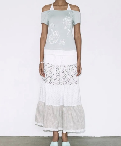 FANCY CLUB(ファンシークラブ)の「【FANCY CLUB】ROSY HALTER OFF-SHOULDER TOP / 【ファンシークラブ】ロージーホルターオフショルダーレイヤード半袖Tシャツ(Tシャツ/カットソー・レディース・パープル/ミント/ブラック・ONE SIZE)」の19枚目の写真