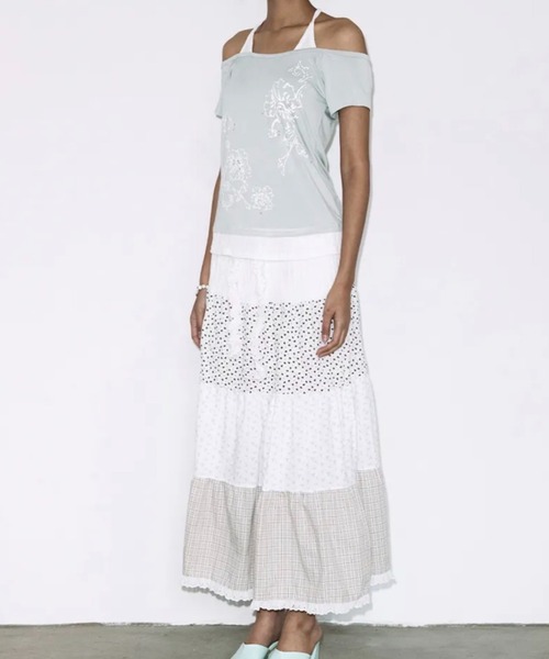 FANCY CLUB(ファンシークラブ)の「【FANCY CLUB】ROSY HALTER OFF-SHOULDER TOP / 【ファンシークラブ】ロージーホルターオフショルダーレイヤード半袖Tシャツ(Tシャツ/カットソー・レディース・パープル/ミント/ブラック・ONE SIZE)」の18枚目の写真