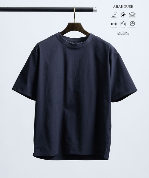 ABAHOUSE GRAY(アバハウスグレイ)の「【セットアップ対応】360°ストレッチ リップストップ リラックス Tシャツ/ 吸水速乾 / 遮熱 / UVカット(Tシャツ/カットソー・メンズ・チャコールグレー/ネイビー/ブラック・46/50/48)」の16枚目の写真