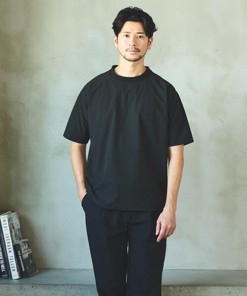 ABAHOUSE GRAY(アバハウスグレイ)の「【セットアップ対応】360°ストレッチ リップストップ リラックス Tシャツ/ 吸水速乾 / 遮熱 / UVカット(Tシャツ/カットソー・メンズ・チャコールグレー/ネイビー/ブラック・46/50/48)」の7枚目の写真