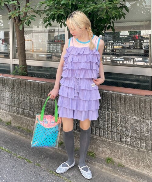HELLO.SANFRANCISCO(ハローサンフランシスコ)の「【HELLO.SANFRANCISCO/ハローサンフランシスコ】ロゴプリントうねうねリブタンク(タンクトップ・レディース・アイボリー/ピンク・ONE SIZE)」の17枚目の写真