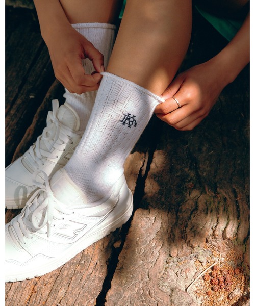 KEBOZ(ケボズ)の「EFG SLUB SOCKS(ソックス/靴下・メンズ・ホワイト/ブラック/オレンジ・FREE)」の1枚目の写真