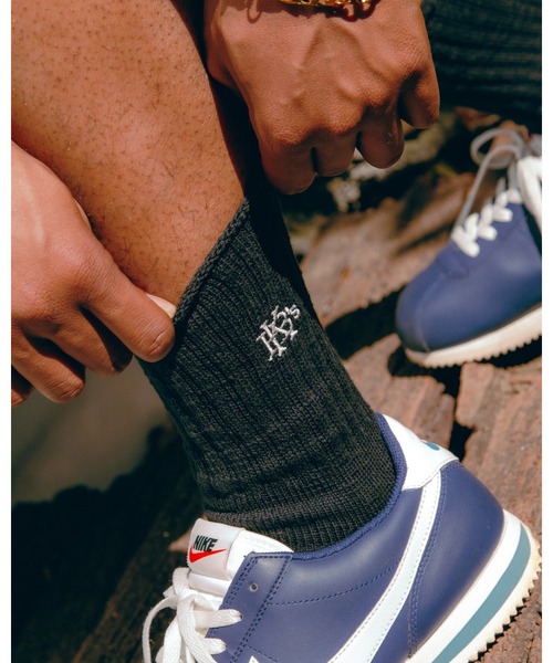 KEBOZ(ケボズ)の「EFG SLUB SOCKS(ソックス/靴下・メンズ・ホワイト/ブラック/オレンジ・FREE)」の2枚目の写真