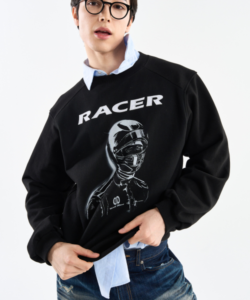 WORLDDILEMA(ワールドジレンマ)の「RACER Rugby Fit Sweatshirts (Black)(スウェット・レディース・その他・44/48)」の4枚目の写真