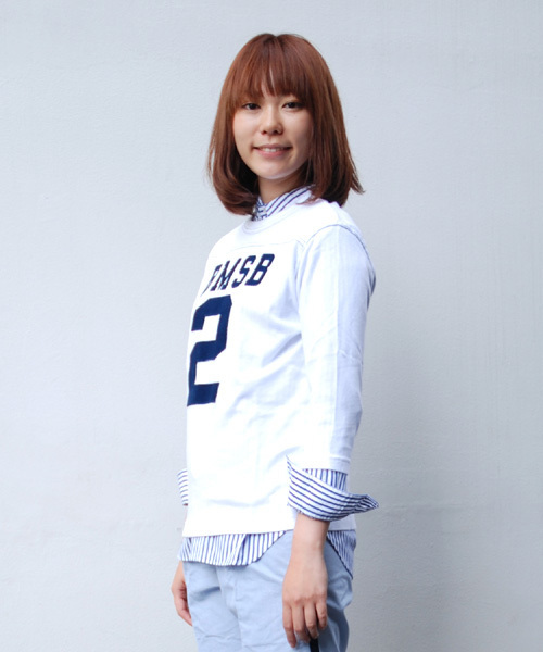 BEAMS BOY(ビームスボーイ)の「TOYO×BEAMS BOY / フットボールTシャツ(Tシャツ/カットソー・レディース・レッド/グリーン/ネイビー/ホワイト/グレー/ブラック/パープル・YOUTH)」の18枚目の写真