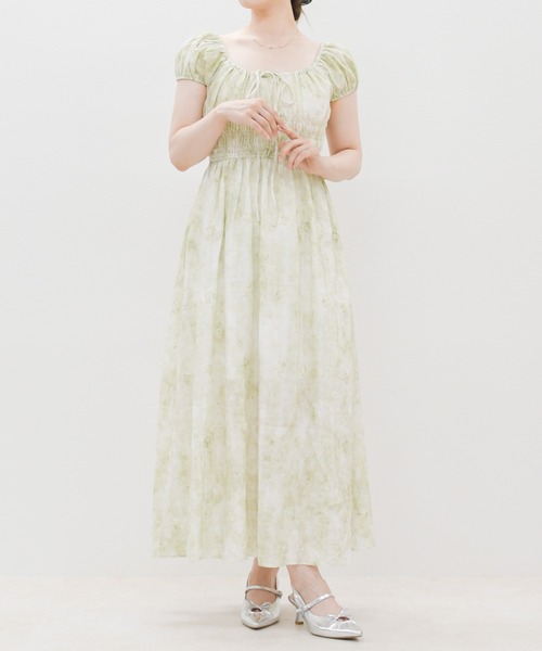 MISCH MASCH（ミッシュマッシュ）の「2026春夏新作 シャーリングフラワーワンピース（ワンピース・レディース・イエロー/グリーン・ﾌﾘ-）」の2枚目の写真