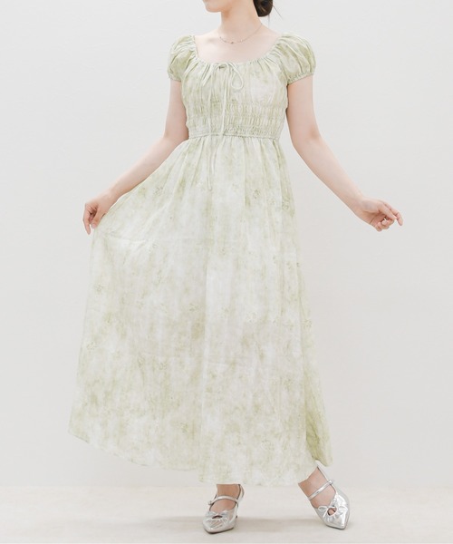 MISCH MASCH（ミッシュマッシュ）の「2026春夏新作 シャーリングフラワーワンピース（ワンピース・レディース・イエロー/グリーン・ﾌﾘ-）」の8枚目の写真