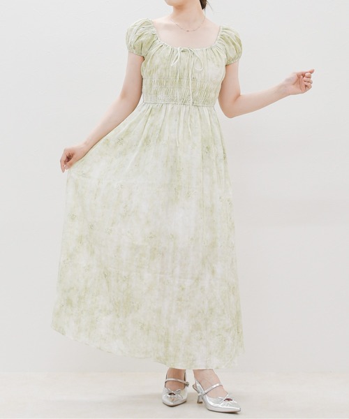 MISCH MASCH（ミッシュマッシュ）の「2026春夏新作 シャーリングフラワーワンピース（ワンピース・レディース・イエロー/グリーン・ﾌﾘ-）」の9枚目の写真