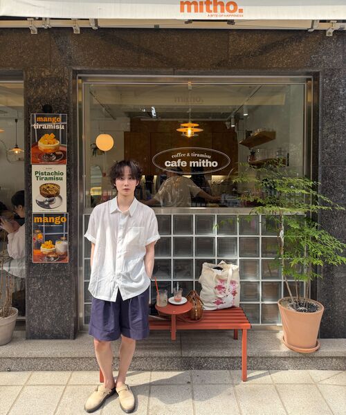 DECOROSO（デコローゾ）の「リンクルテクスチャー半袖ロールアップシャツ[ホワイト]（シャツ/ブラウス・メンズ・その他・LARGE/X-LARGE）」の13枚目の写真
