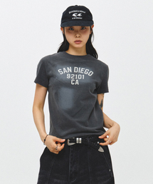 ECORR（エコル）の「[ユニセックス] ピグメントブラシ CA クロップ半袖Tシャツ_チャコール（Tシャツ/カットソー）」