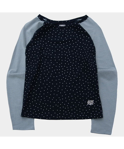 メンズ PALACE ストライプ 長袖Tシャツ ネイビー