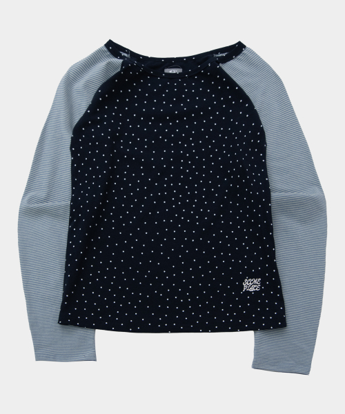 SOME PLACE(サムプレイス)の「スターストライプミックス刺繍ナグランロングスリーブボートネックTシャツ_2COLOR(Tシャツ/カットソー・レディース・ネイビー/チャコール・FREE)」の4枚目の写真