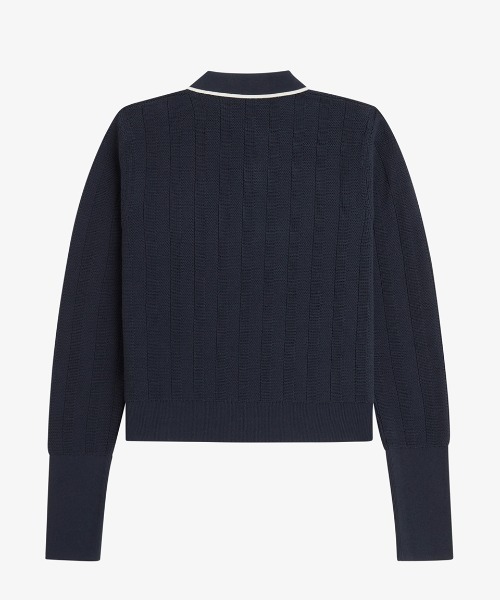 FRED PERRY(フレッドペリー)の「Textured Knitted Shirt/テクスチャードニットシャツ(ニット/セーター・レディース・ネイビー/プラム・10)」の13枚目の写真