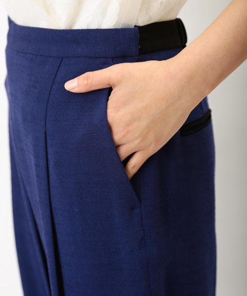 GALLARDAGALANTE（ガリャルダガランテ）の「スラブタックパンツ（その他パンツ・レディース・ブルー/オフホワイト・0/1）」の3枚目の写真